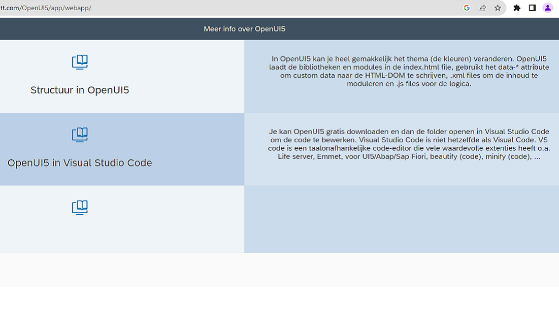 voorbeeld met OpenUI5