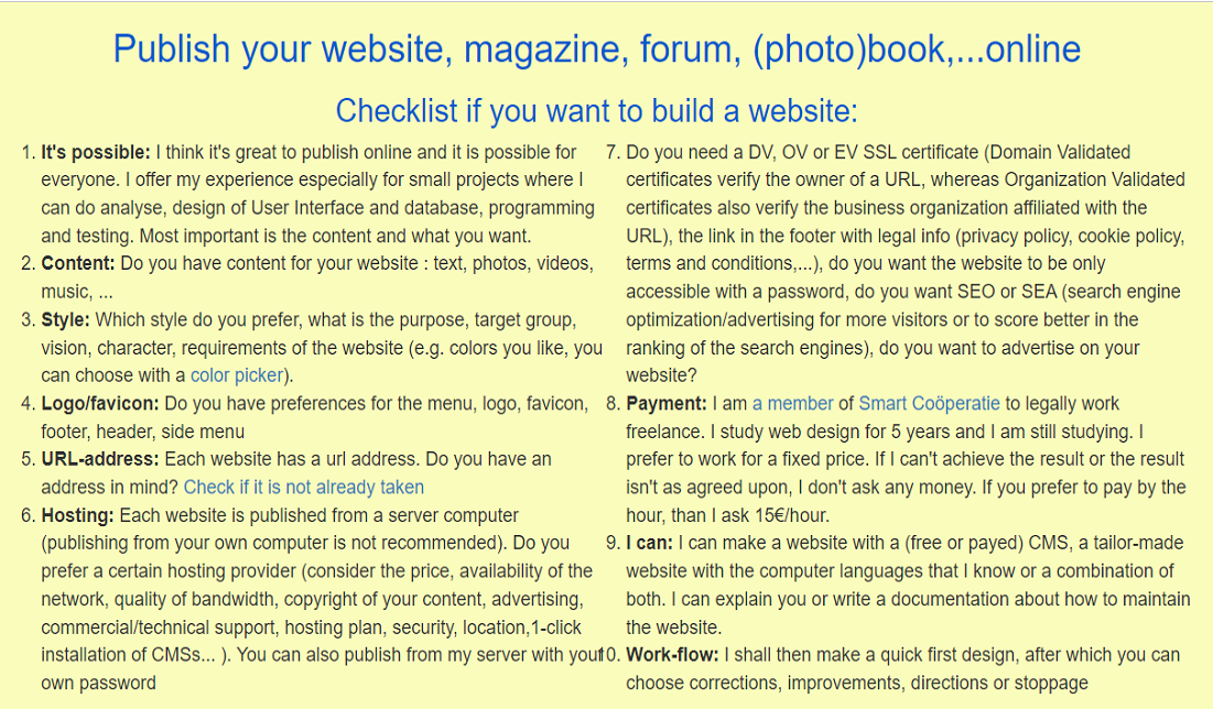 how to make a website for you